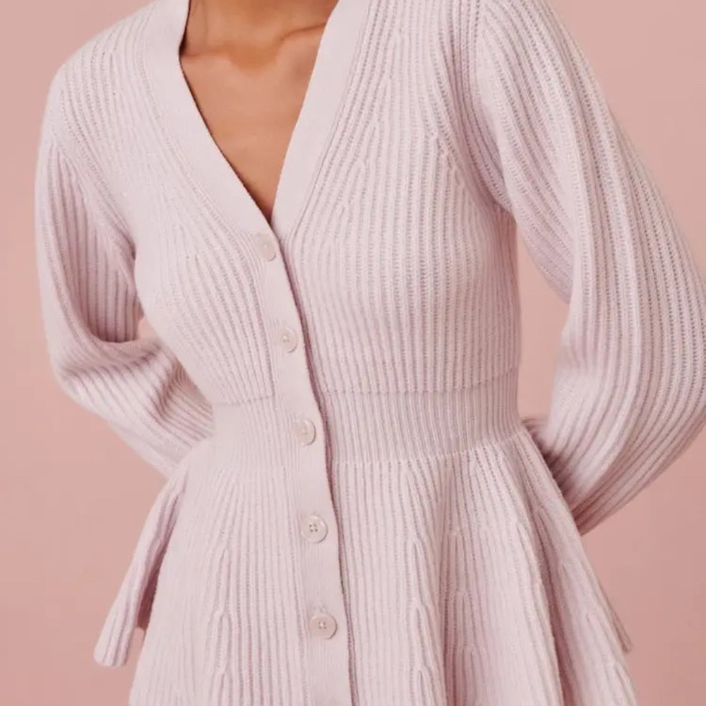 Loveshackfancy Luisa Cardigan Pink Lemonade